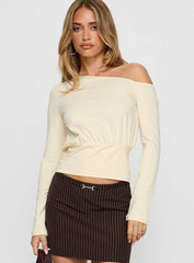 Kaylynne Cinched Long Sleeve Top Yellow