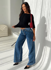 Darla Low Rise Straight Leg Jeans Mid Wash