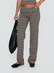 Manolo Foldover Pants Brown / Grey Stripe