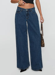 Ramos Low Rise Denim Jeans Dark Blue Wash