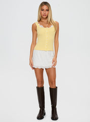 Sole Purpose Lace Trim Top Yellow