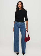 Darla Low Rise Straight Leg Jeans Mid Wash