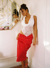 Hayze Maxi Skirt Red / White Polka