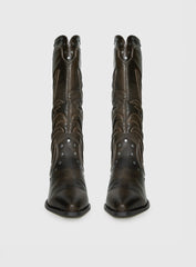 Billini Damica Cowboy Boots Washed Brown