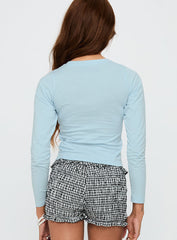 Baby Cupid Long Sleeve Graphic Top Washed Blue