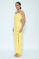 Éloise Floral Appliqué Column Maxi Dress